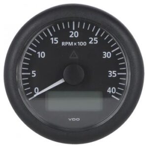Toerentalmeter met uurmeter VDO View-Line 12V 4000 RPM 85mm Zwart