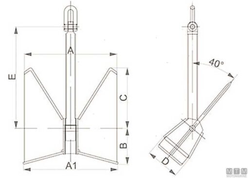 Rvs Anker "Pool HHP" 40kg - Afbeelding 3