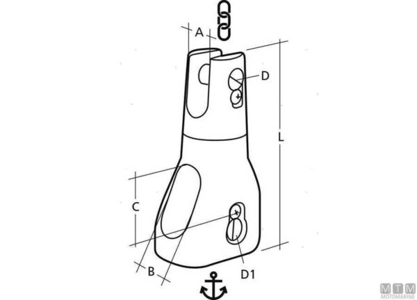 RVS Draai Connector Douglas Marine 10-12mm (12000kg) - Afbeelding 2