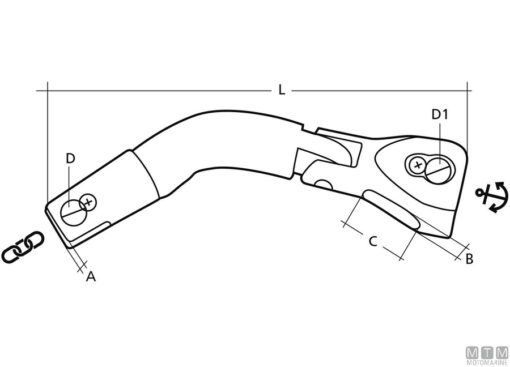 RVS Dubbele-Wartel Connector Douglas Marine Trimmer 10-12mm (12000kg) - Afbeelding 3