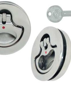 Roestvrij stalen ronde drukknop R2 met sleutel 78mm