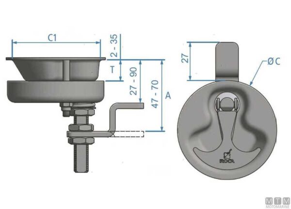 RVS Compressie Sluit Roca 70T - Afbeelding 2