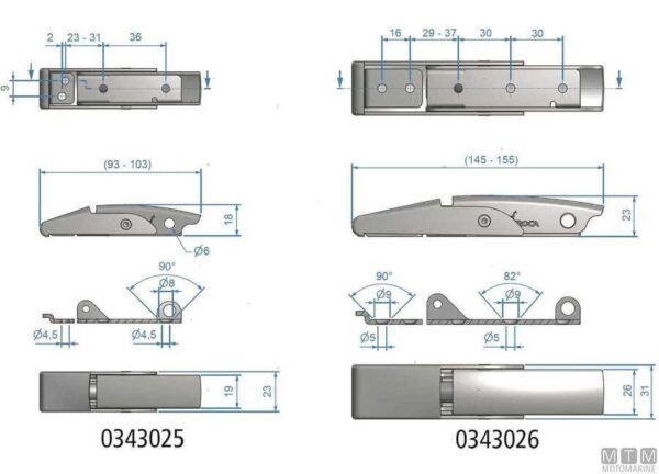 Zwarte RVS Sluiting Roca 93 x 23 mm - Afbeelding 3