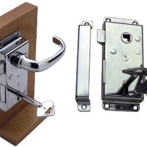 Rim lock Linker Hand 112x46mm Verchroomd Messing Model 4062B