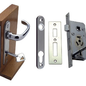 Deurvergrendeling Mortise Rechthand 93x44x12mm Verchroomd Model 4021