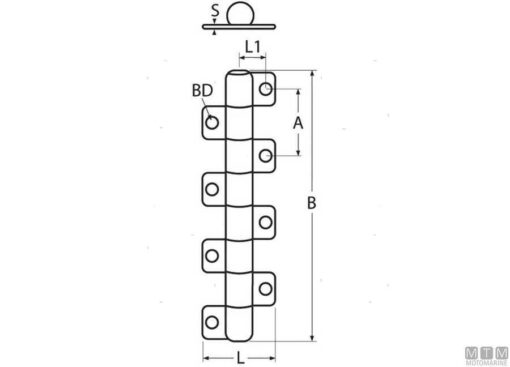 Rvs wrijvingsscharnier 123 x 28.5mm - Afbeelding 3