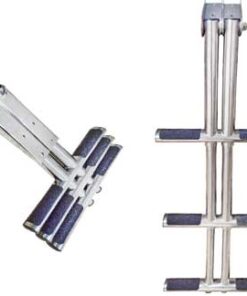 Roestvrijstalen (Dubbele Schacht) Telescoopladder 3 Treden 37 x H87cm