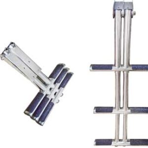 Roestvrijstalen (Dubbele Schacht) Telescoopladder 3 Treden 37 x H87cm