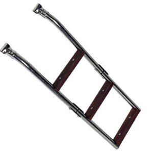 Klem montage opvouwbare ladders 3 houten treden (27 x H63cm)