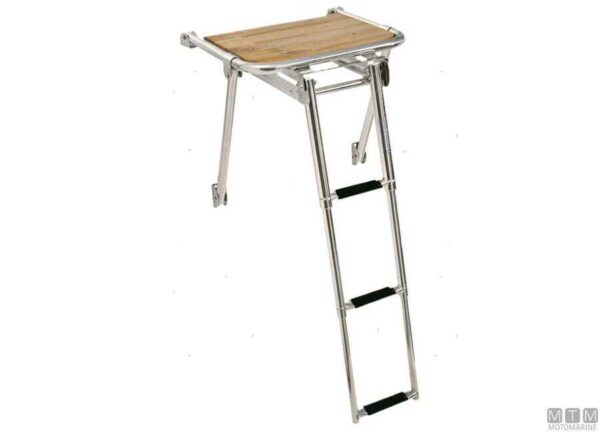 Teak platform 390 x 450 mm met Uittrekbare Ladder