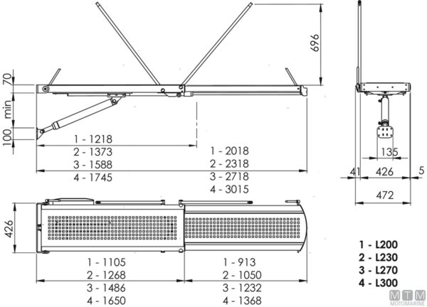 Hydraulische loopbrug Smeraldo 270 x 43cm 12v - Afbeelding 2