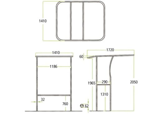 T-Top Wit W141 L172 H205 - Afbeelding 2