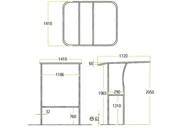 T-Top Wit W141 L172 H205 - Afbeelding 2