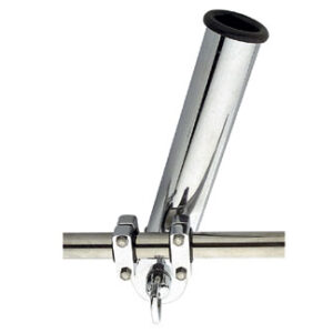 Verchroomd messing visstokhouder Verstelbare Railklem 22-28mm H250mm D40mm