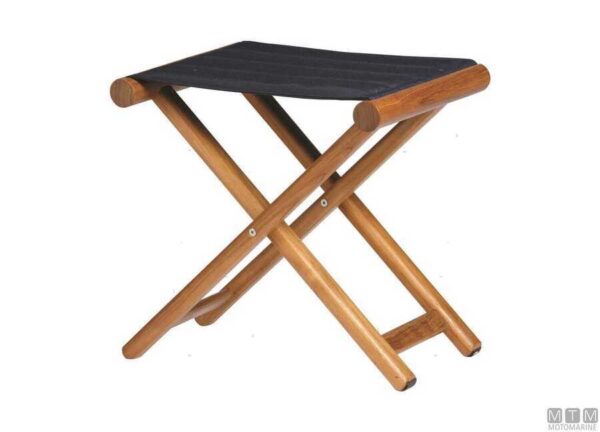 Teak Kruk Zwart MB 45 x 36 x H46 - Afbeelding 4