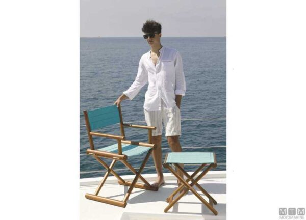Teakhouten Kruk Turquoise MB 45 x 36 x H46 - Afbeelding 10
