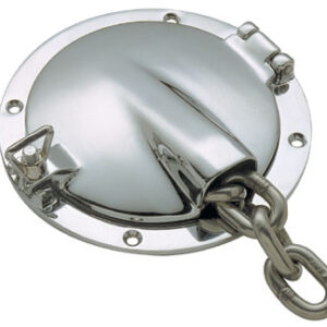 Verchroomd messing ronde Hawsehole 155mm (ketting 6mm)
