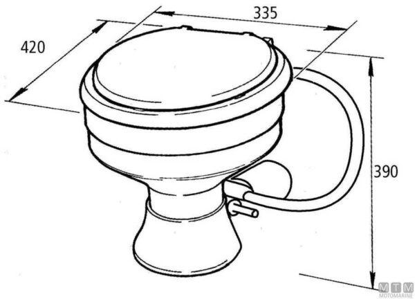Mariene toilet Ocean Standard Compact 12v - Afbeelding 3