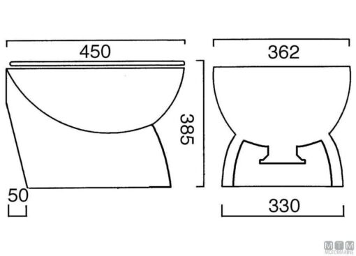 Maritiem Toilet Ocean Standard 24v H455mm - Afbeelding 5