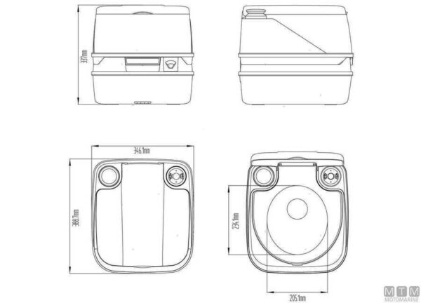 Porta Potty Seaflo chemisch toilet 22lt - Afbeelding 2