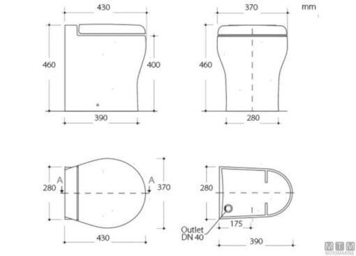 Toilet Tecma Elegance 2G Korte 24V - Afbeelding 5