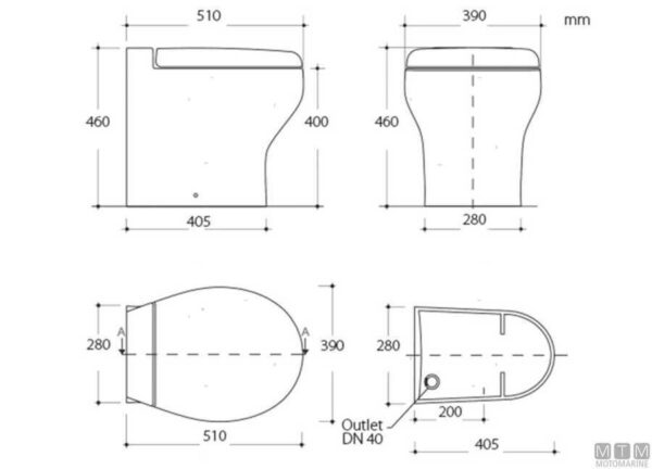 Toilet Tecma Silence Plus 2G - 12v - Korte Model - Afbeelding 3