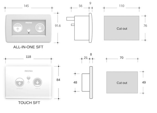 Maritiem Toilet Tecma Silence Plus 2G 12V met All-in-One SFT Paneel - Afbeelding 2