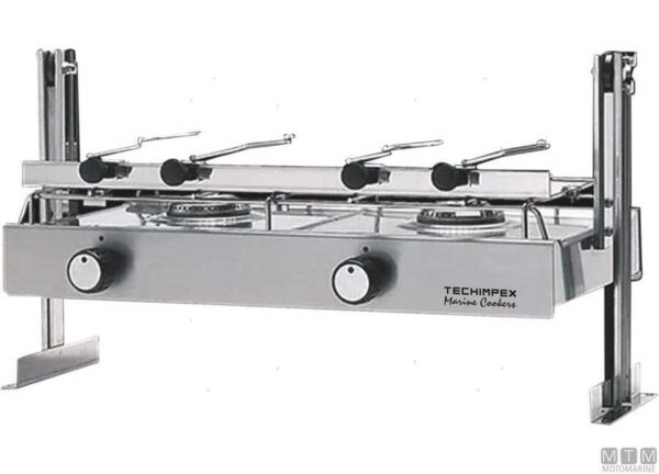 RVS Kookplaat Techimpex Capri 1 Pits 240 x 300 x h130 mm - Afbeelding 4