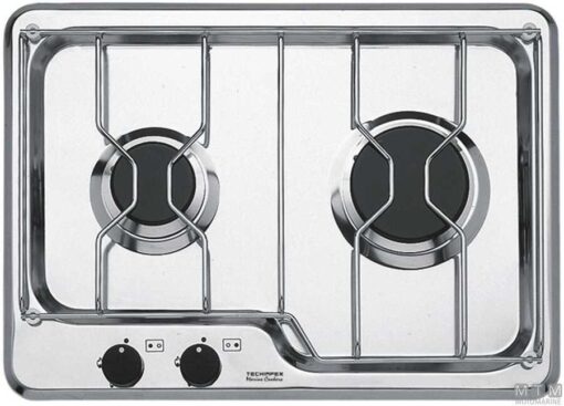 RVS Kookplaat Techimpex Lipari 2-pits 470 x 340 mm