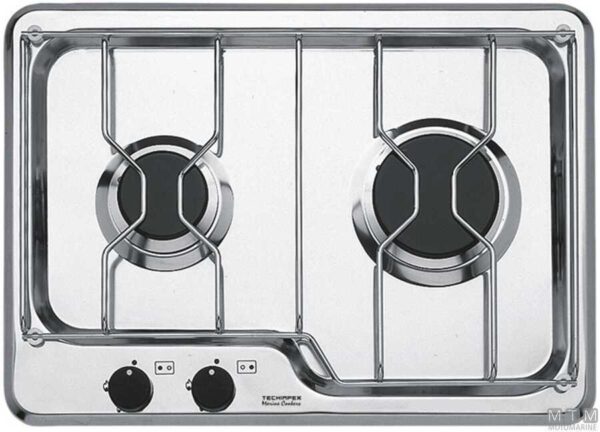 RVS Kookplaat Techimpex Burano 3-pits 470 x 390 mm