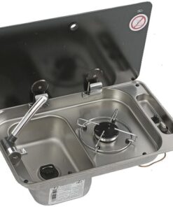 RVS Combo Kookplaat met Spoelbak (Linker Hand) 530 x 340 x 150mm ( 1 Branders)