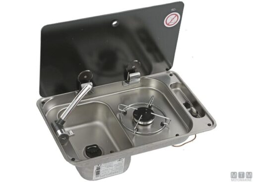 RVS Combo Kookplaat met Spoelbak (Rechter Hand) 530 x 340 x 150mm ( 1 Branders)