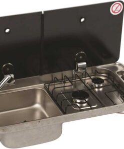 RVS Gecombineerde Kookplaat met Spoelbak aan de Rechterkant ( 716 x 340 x 150mm)