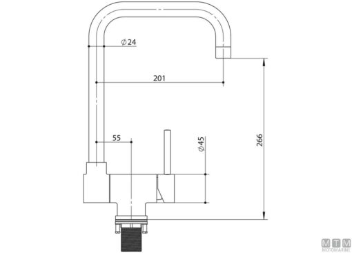 RVS Draai- en Opvouwbare Kraan H350mm - Afbeelding 2