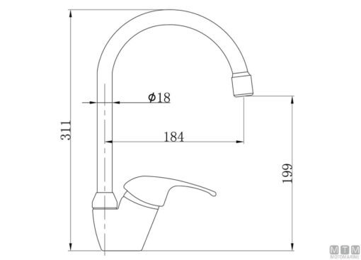Mengkraan H311mm - Afbeelding 2