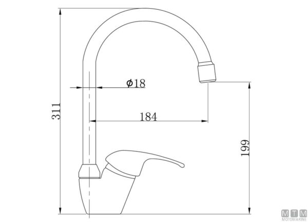 Mengkraan H311mm - Afbeelding 2
