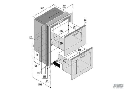 Koelkast en ijsmachine Vitifrigo DW180 DTX IM 12-24v - Afbeelding 2