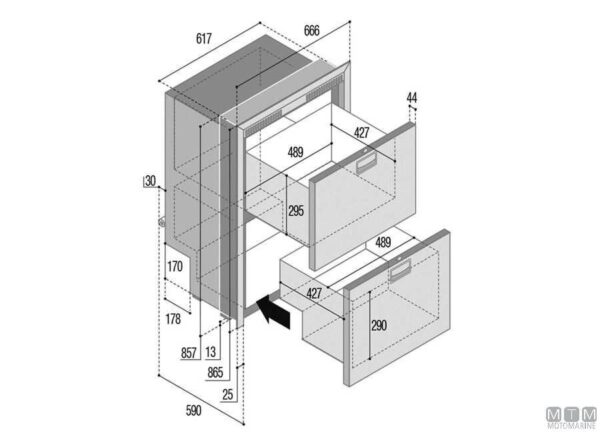 Dubbele Vriezer Vitifrigo DW180 BTX 12-24v - Afbeelding 2