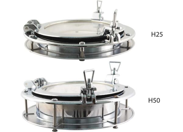 Patrijspoort Rond 264mm H50 Gepolijst Messing - Afbeelding 2