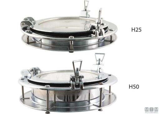Portlight Ronde 264mm H50 Chromed Brass - Afbeelding 2