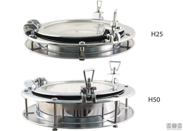 Portlight Ronde 264mm H50 Chromed Brass - Afbeelding 2