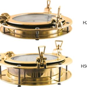 Portlight rond 264mm H25 gepolijst messing