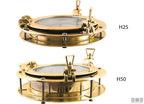 Portlight Ronde 470mm H50 Polished Brass - Afbeelding 2