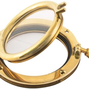Portlight laag rond 175mm gepolijst messing