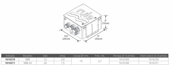 Grijs Water Tank Regel 98B Met 800gph Pomp 12v - Afbeelding 2