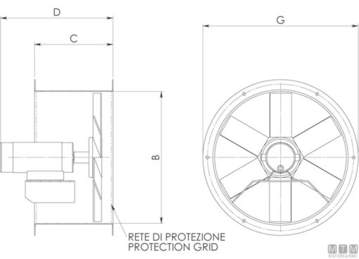 Helicoidale Ventilator CEM VE 24V 3000M3 Uur - Afbeelding 2