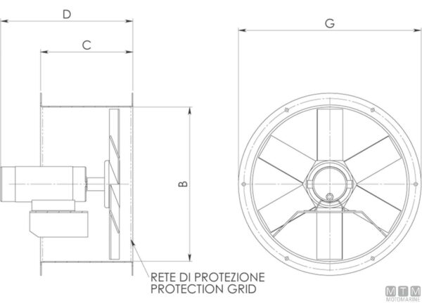 Helicoidale Ventilator CEM VE 24v 1800m3 - Afbeelding 2