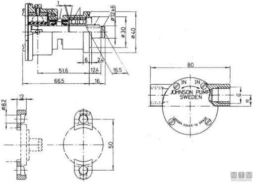 Waterpomp Johnson f35b-9 (10-35187-4) - Afbeelding 2