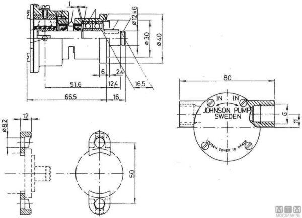 Waterpomp Johnson f35b-9 (10-35187-4) - Afbeelding 2