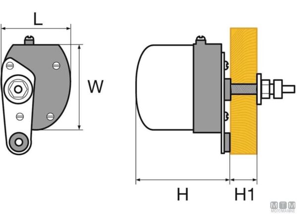 RVS ruitenwissermotor MTM 12v (as 26mm) - Afbeelding 3